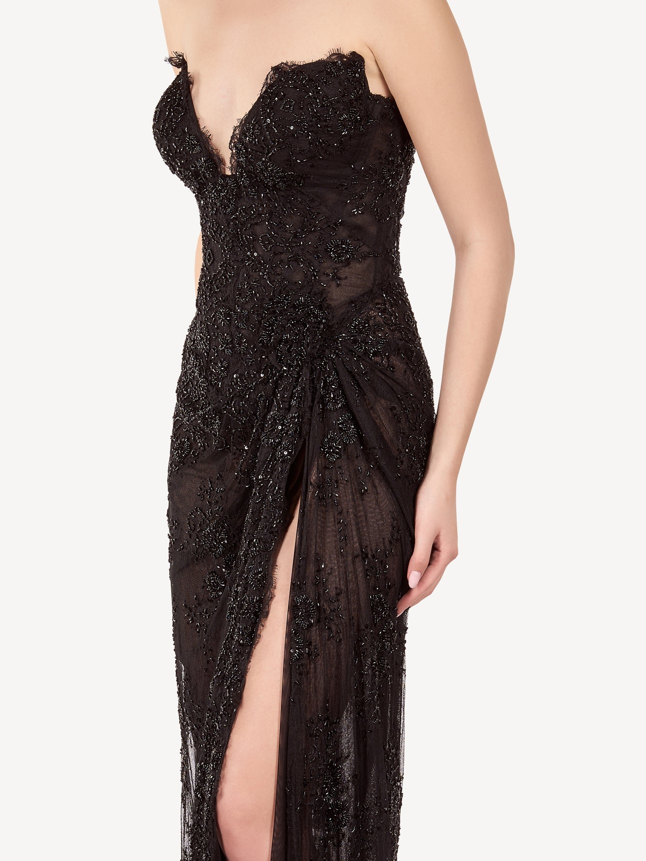 Rochie Maxi Corset cu Drapaj si Cristale, Seraphine