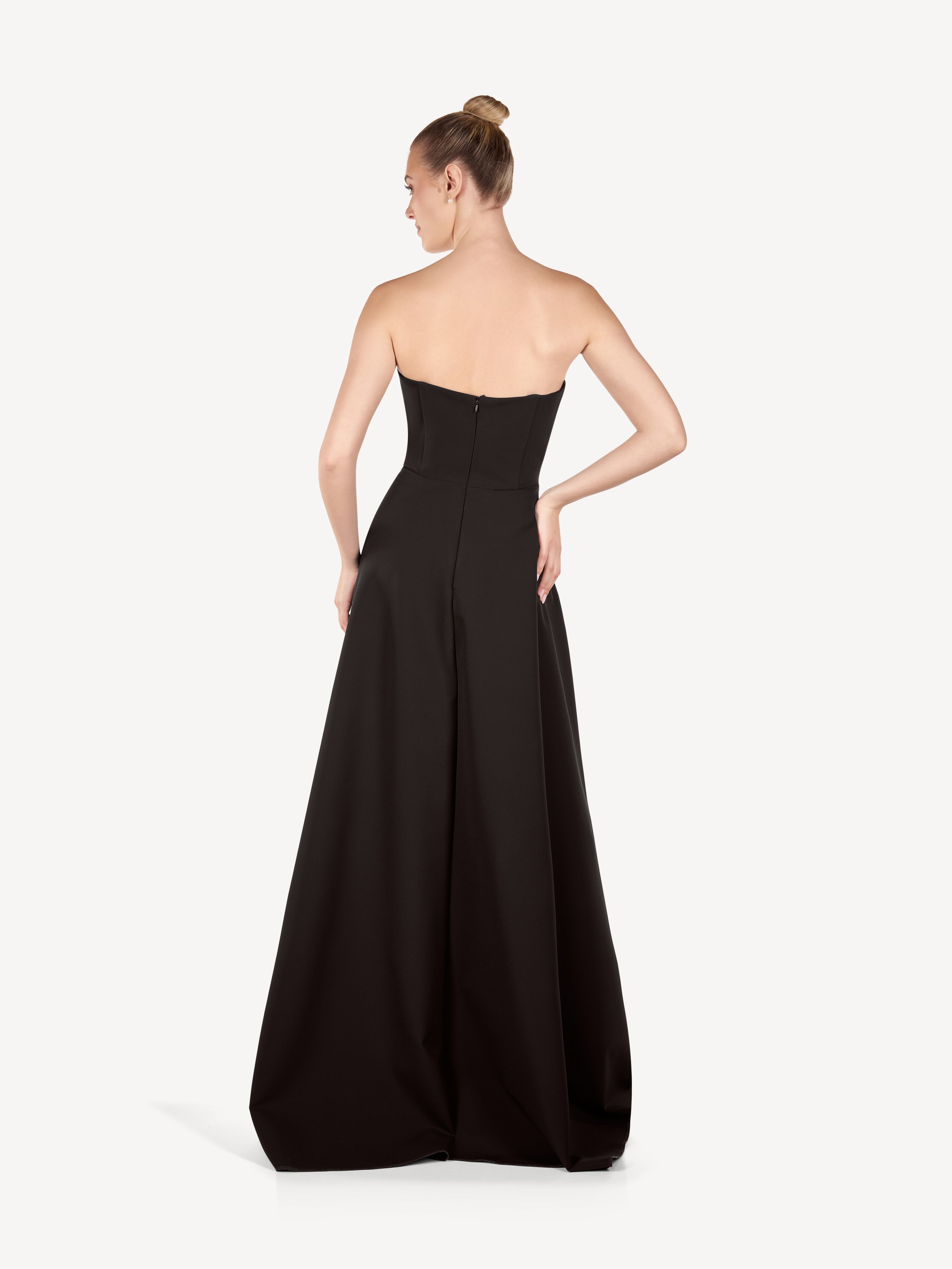 Rochie Maxi cu Corset Aplicat si Fusta Ampla, Étoile Noire