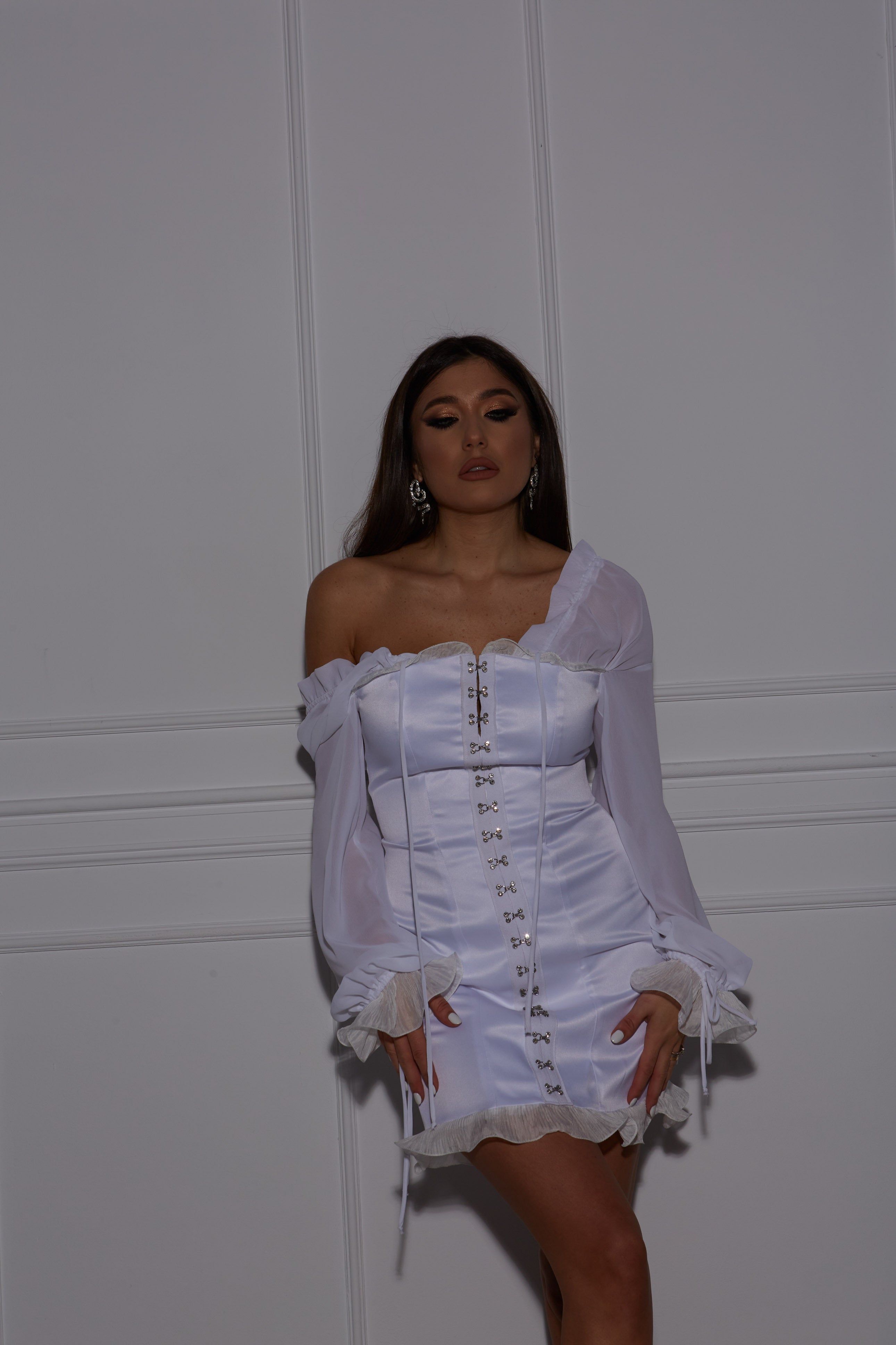 Rochie Mini Corset cu Maneci din Organza, Emily